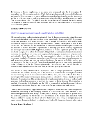 DL-Tryptophan Market Detailed Analysis Of Industry Trends 2024