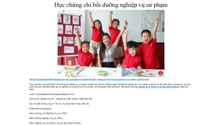 Học chứng chỉ bồi dưỡng nghiệp vụ sư phạm