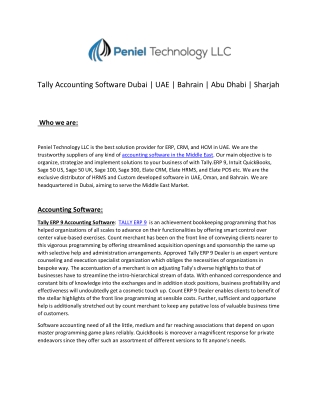Tally ERP 9 Accounting Software Dubai UAE - Penieltech