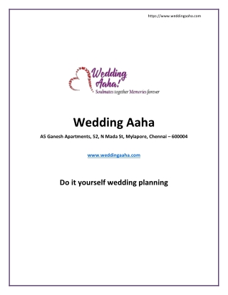 Do it yourself wedding planning - Wedding Planner in Chennai