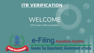 E-Verify ITR Through E-mail ID & Mobile Number