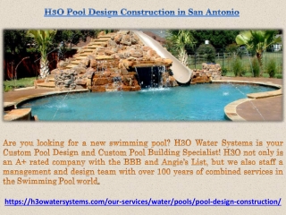 H3O Pool Design Construction in San Antonio