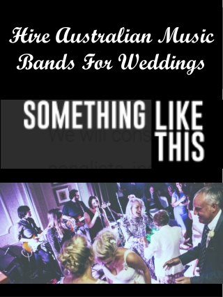 Hire Australian Music Bands For Weddings