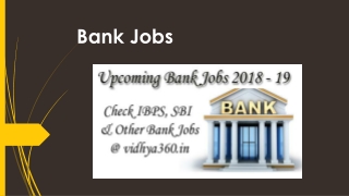 Upcoming Bank Jobs Notification 2019 - Check Latest Bank Jobs Advt