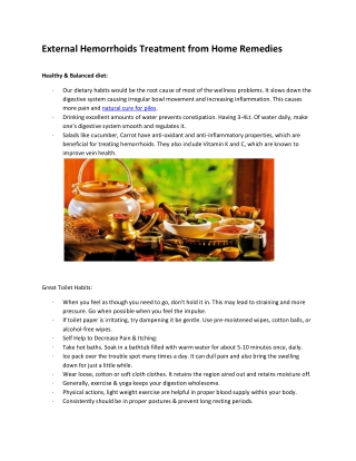 External Hemorrhoids Treatment from Home Remedies