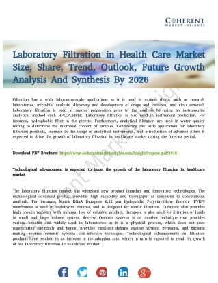 Laboratory Filtration in Health Care Market Trends and Opportunities to 2026