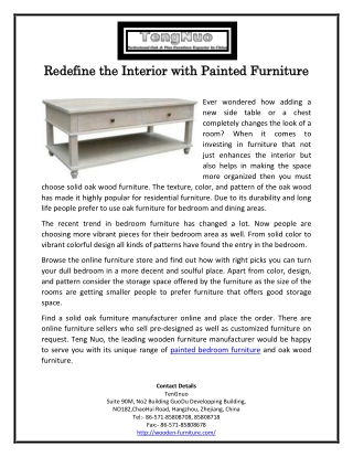 Redefine the Interior With Painted Furniture