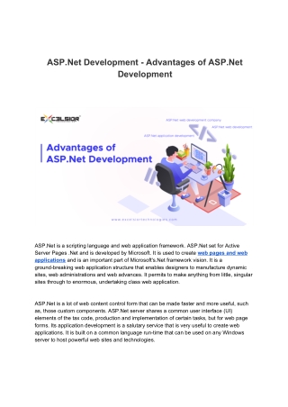 ASP.Net Development - Advantages of ASP.Net Development