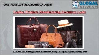 Leather Products Manufacturing Executives Leads