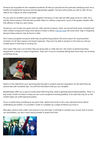 Great New Tips For Your Crafts And Arts Venture