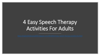 4 Easy Speech Therapy Activities For Adults