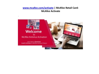 McAfee Activate | mcafee.com/activate & McAfee Support
