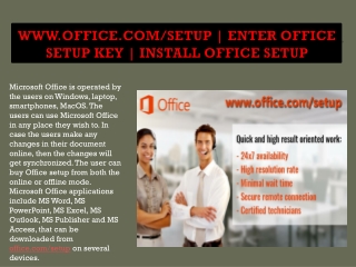 office.com/setup |Microsoft Office applications include MS Word