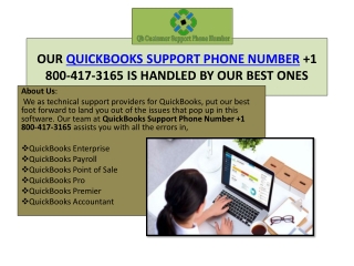 OURQUICKBOOKS SUPPORT PHONE NUMBER 1 800-417-3165 IS HANDLED BY OUR BEST ONES