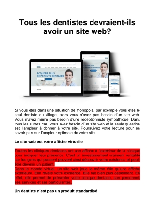 Tous les dentistes devraient-ils avoir un site web