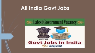 All India Govt Jobs 2019 – Latest Government Vacancy Notification
