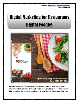 Digital Marketing for Restaurants - Digital Foodies