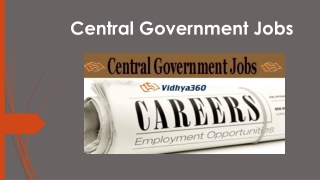 Latest Central Government Jobs 2019 - Upcoming Central Govt Notification