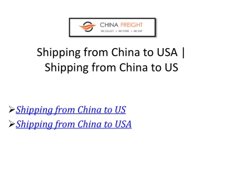 Shipping from China to USA