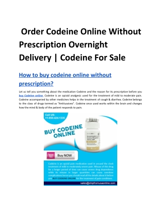 Order Codeine Online Without Prescription Overnight Delivery | Codeine For Sale