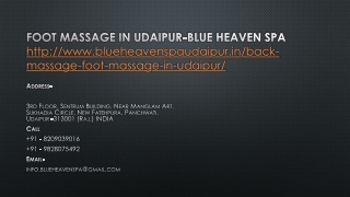 Foot Massage in Udaipur-Blue Heaven Spa