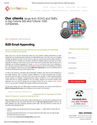 B2B Email Appending - Email Data Group