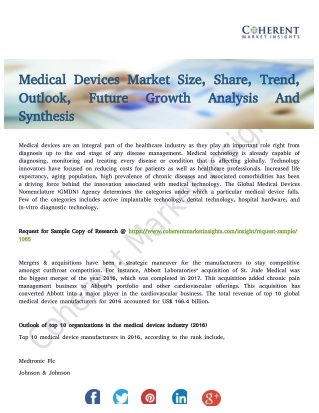 Medical Devices Market - Global Competitive Analysis
