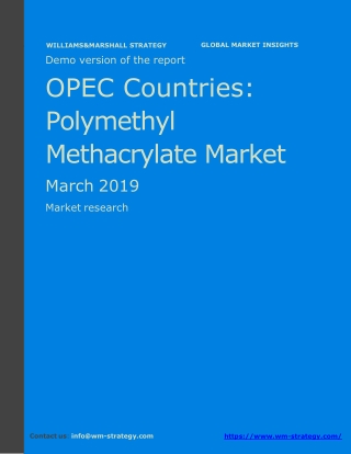 WMStrategy Demo OPEC Polymethyl Methacrylate Market March 2019