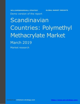 WMStrategy Demo Scandinavian Countries Polymethyl Methacrylate Market March 2019