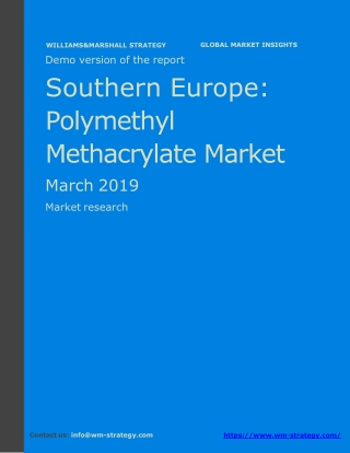 WMStrategy Demo Southern Europe Polymethyl Methacrylate Market March 2019