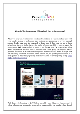 What Is The Importance Of Facebook Ads In Ecommerce?