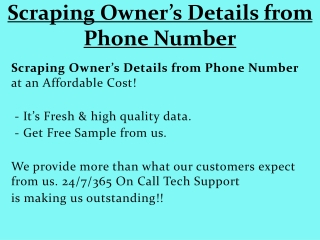 Scraping Owner Details from Phone Number