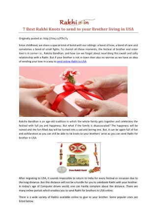 7 Best Rakhi Knotsto send toyour Brother living in USA