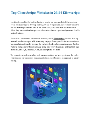 Top Clone Scripts websites in 2019 | ellowscripts