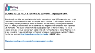 Silversingles support number 1(888)671-6444 Silversingles customer support