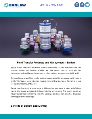 Fluid Transfer Products and Management – Banlaw