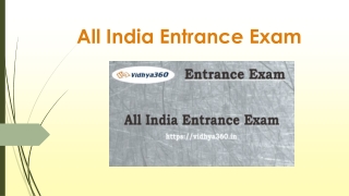 All India Entrance Exam 2019 - Upcoming Entrance Exam Notification