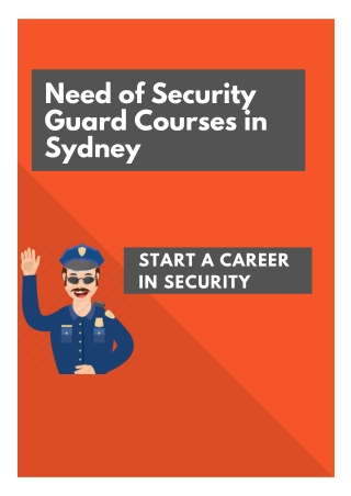 Need of Security Guard Courses in Sydney