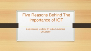 Importance of IoT - Avantika University