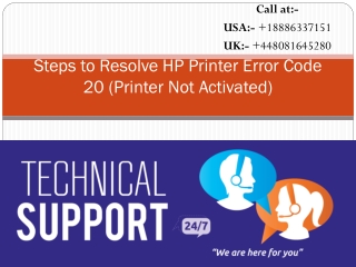 Steps to Resolve HP Printer Error Code 20