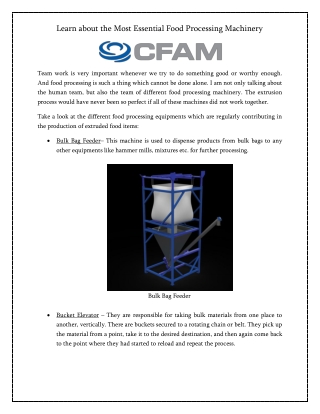 Learn about the Most Essential Food Processing Machinery