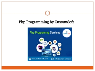 PHP Programming Services by CustomSoft