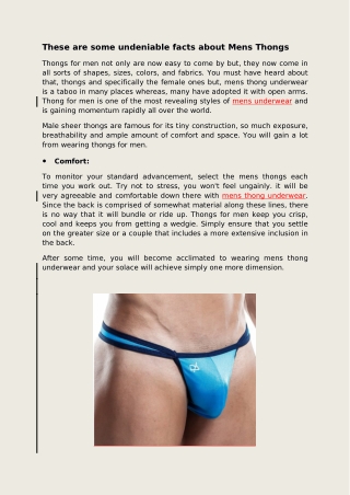 These are some undeniable facts about Mens Thongs