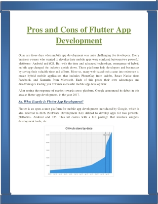 Pros and Cons of Flutter App Development