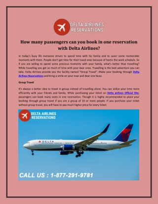 How many passengers can you book in one reservation with Delta Airlines?