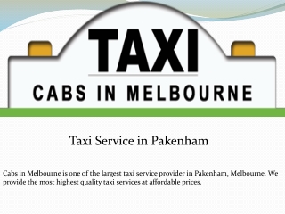 Taxi Service in Pakenham