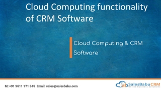 Cloud Computing & CRM Software