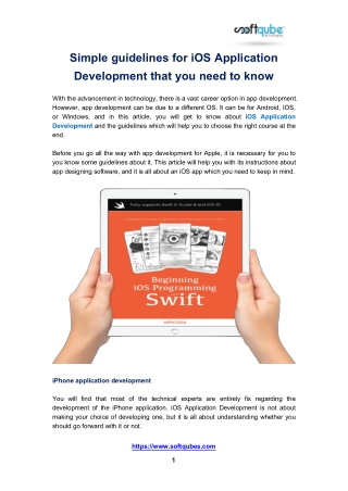 Simple guidelines for iOS Application Development that you need to know