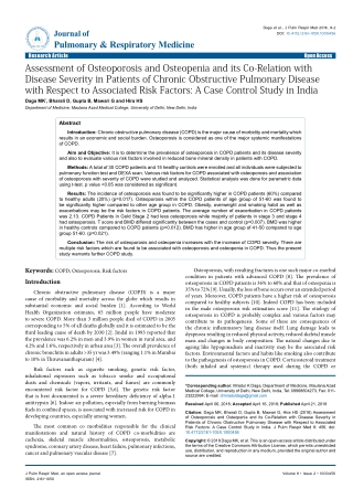 Assessment of Osteoporosis and Osteopenia and its Co-Relation with Disease Severity in Patients of Chronic Obstructive P