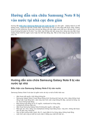 Hướng dẫn sửa chữa Samsung Note 8 bị vào nước tại nhà cực đơn giản